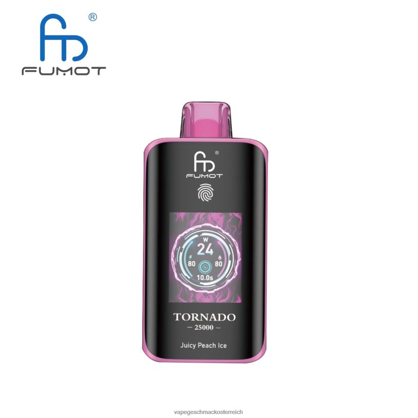 Vape Automat - saftiges Pfirsicheis Fumot Tornado 25000 Einweg-Vaporizer 8066N7