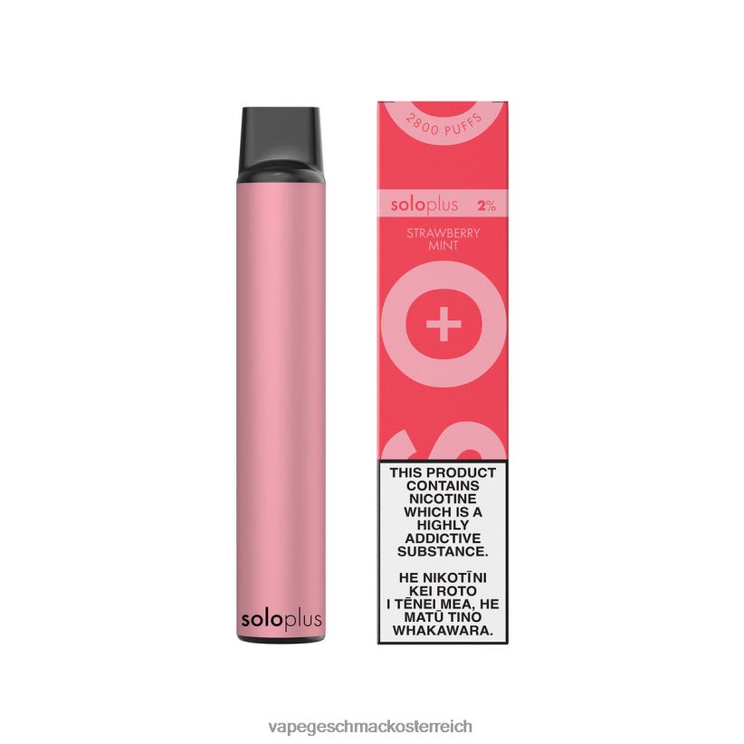 Vape Geschmack - Solo Plus Einweg-Vapor D288XL26 Erdbeerminze