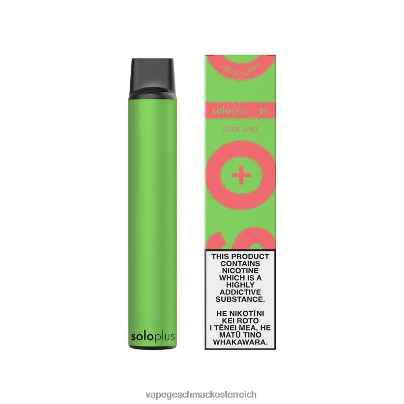 Vape Geschmack - Solo Plus Einweg-Vapor D288XL30 saurer Apfel