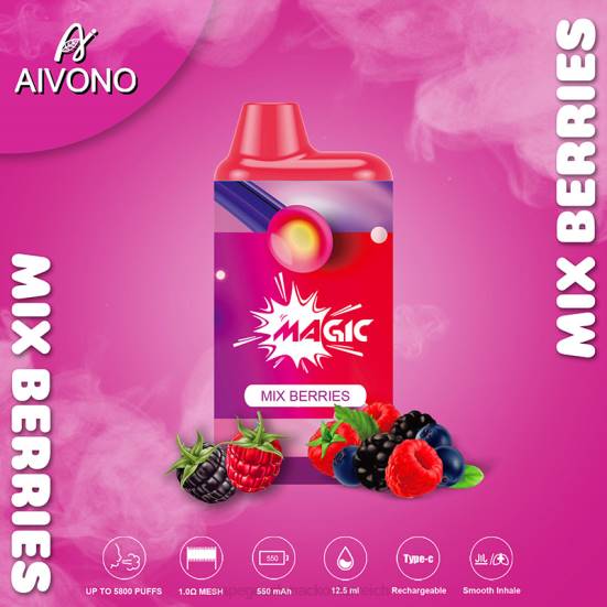 Einweg Vape Österreich - Beeren mischen Aivono AIM MAGIC 5800 Mundbox-Zigarette 400B100