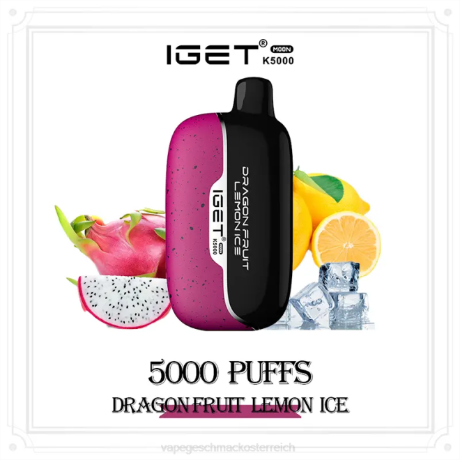 Einweg Vape Österreich - Drachenfrucht-Zitronen-Eis IGET Moon k5000 48VP20