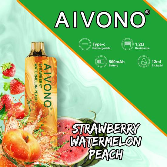 Einweg Vape Österreich - Erdbeere, Wassermelone, Pfirsich Aivono AIM GUN 7000 400B108