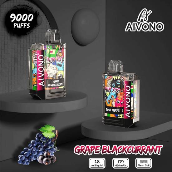 Einweg Vape Österreich - Traube schwarze Johannisbeere Aivono AIM XXL 9000 Mundaufkleber transparent 400B56
