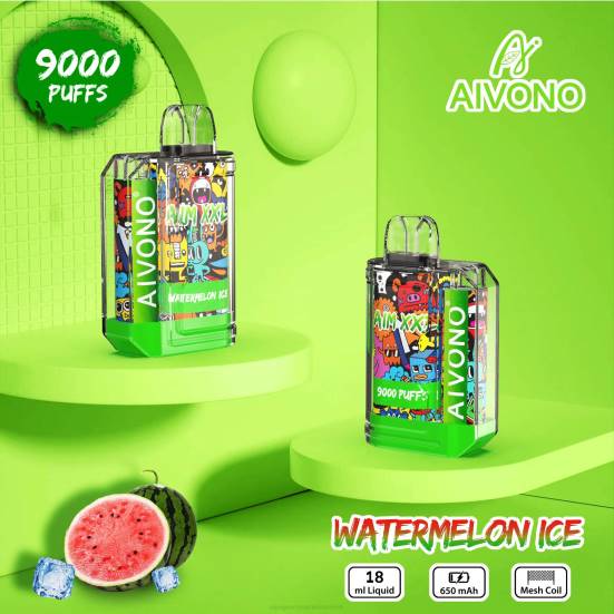 Einweg Vape Österreich - Wassermeloneneis Aivono AIM XXL 9000 Mundaufkleber transparent 400B48