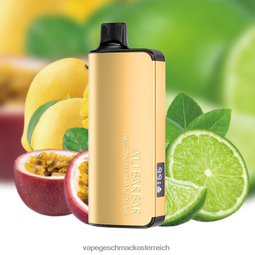 Vape Geschmack - Alibarbar Ingot 9000 Einweg-Vaporizer Passionsfrucht-Mango-Limette P268ZR22