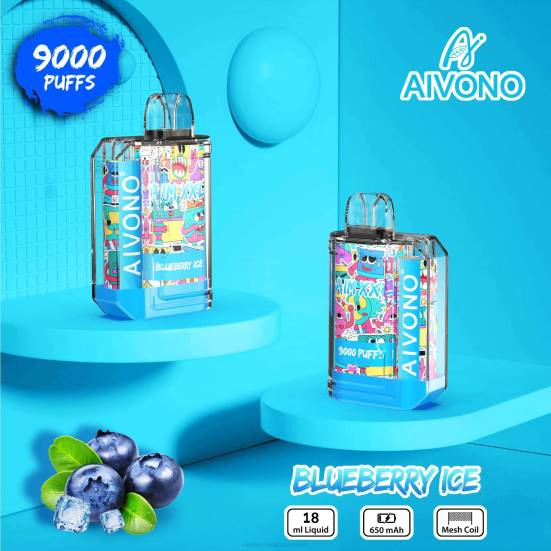Vape Geschmack - Blaubeereis Aivono AIM XXL 9000 Mundaufkleber transparent 400B50