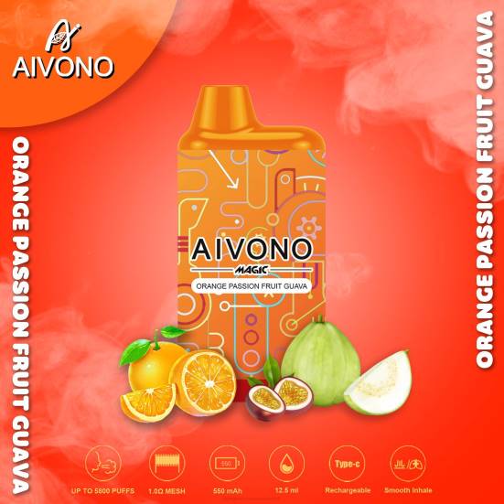 Vape Geschmack - Orange Passionsfrucht Guave Aivono AIM MAGIC 5800 Mundbox-Zigarette 400B90