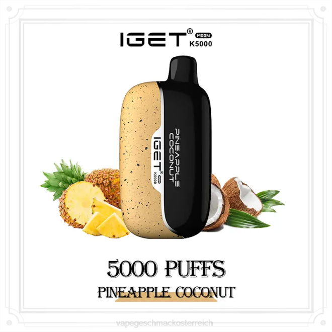 Vape Ohne Nikotin - Ananas-Kokosnuss IGET Moon k5000 48VP16