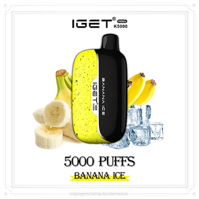 Vape Ohne Nikotin - Bananeneis IGET Moon k5000 48VP11