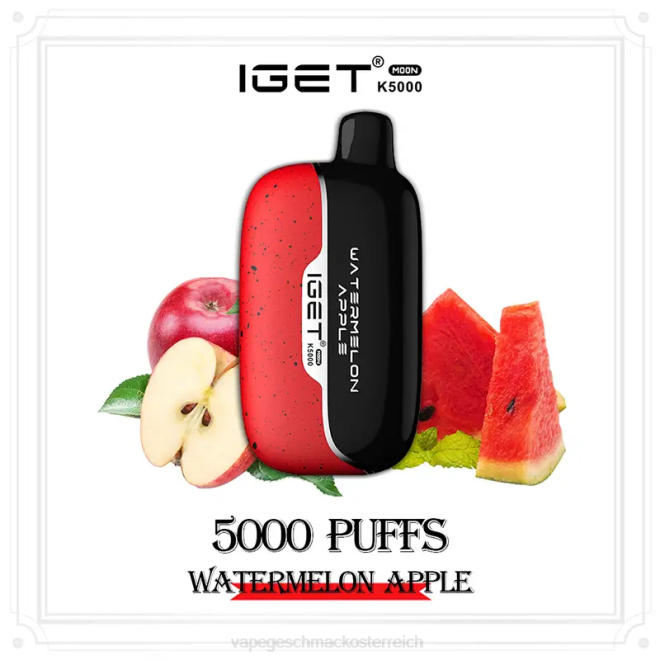 Vape Ohne Nikotin - Wassermelonenapfel IGET Moon k5000 48VP6