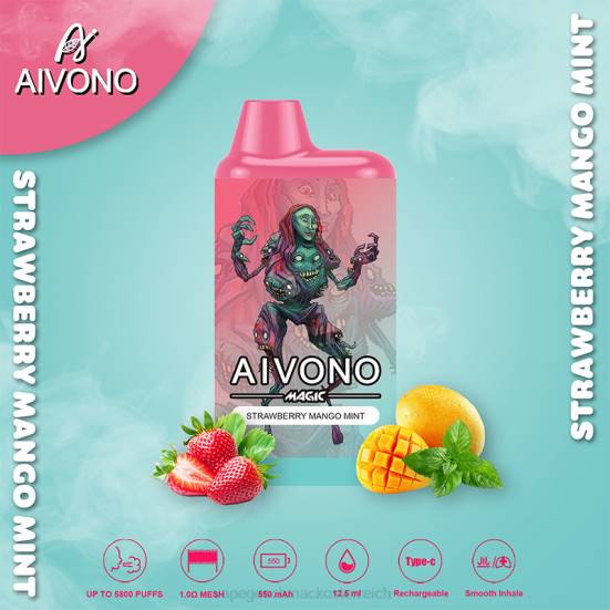 Vape Shop Wien - Erdbeer-Mango-Minze Aivono AIM MAGIC 5800 Mundbox-Zigarette 400B97