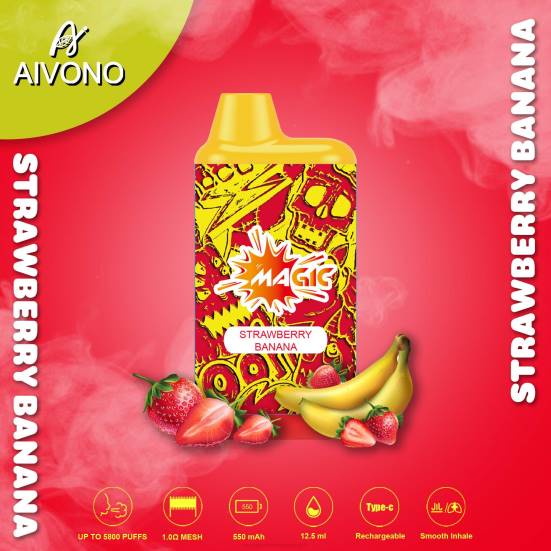 Vape Shop Wien - Erdbeerbanane Aivono AIM MAGIC 5800 Mundbox-Zigarette 400B93
