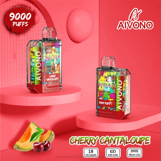 Vape Shop Wien - Kirschmelone Aivono AIM XXL 9000 Mundaufkleber transparent 400B57