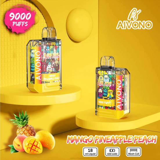 Vape Shop Wien - Mango-Ananas-Pfirsich Aivono AIM XXL 9000 Mundaufkleber transparent 400B49