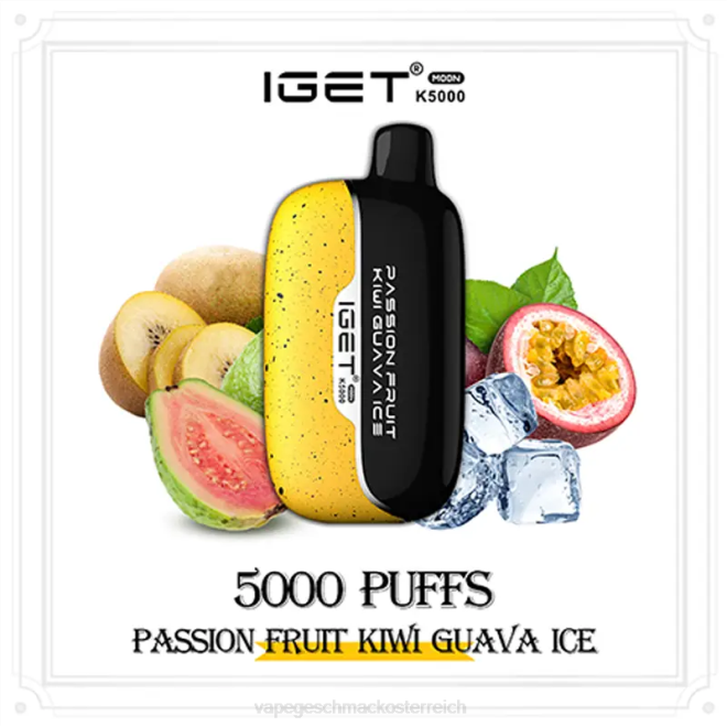 Vape Shop Wien - Passionsfrucht-Kiwi-Guaven-Eis IGET Moon k5000 48VP2