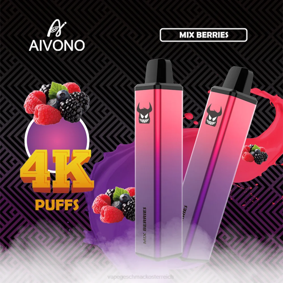 Einweg Vape Österreich - gemischte Beeren Aivono AIM FREAK 4000 400B260