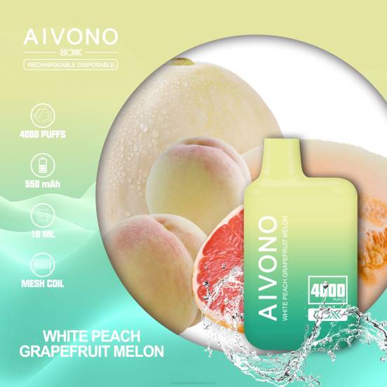 Einweg Vape Österreich - weiße Pfirsich-Grapefruitmelone Aivono AIM BOXX 4000 400B224