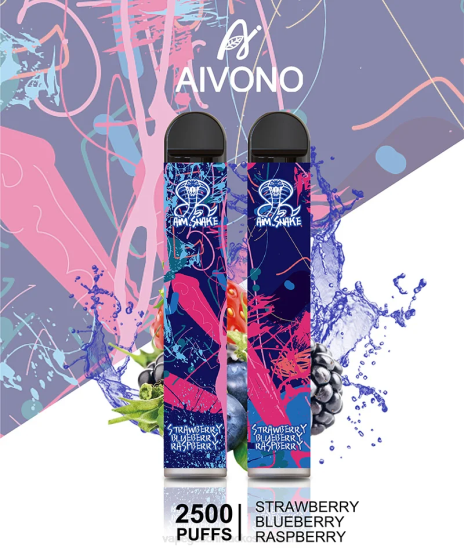 Vape Geschmack - Erdbeere, Blaubeere, Himbeere Aivono AIM SNAKE 2500 400B318