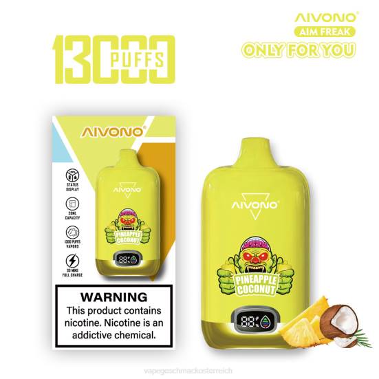 Einweg Vape Österreich - Ananas-Kokosnuss Aivono AIM FREAK 13000 400B248