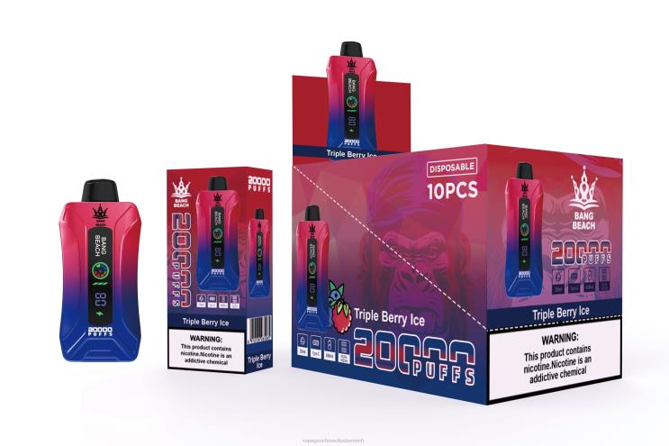 Einweg Vape Österreich - Bang Beach 20000 Züge Smart Screen Vape 8DTH88 dreifaches Beereneis