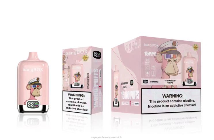 Einweg Vape Österreich - Bang Box 15000 Züge 8DTH844 Erdbeertraube