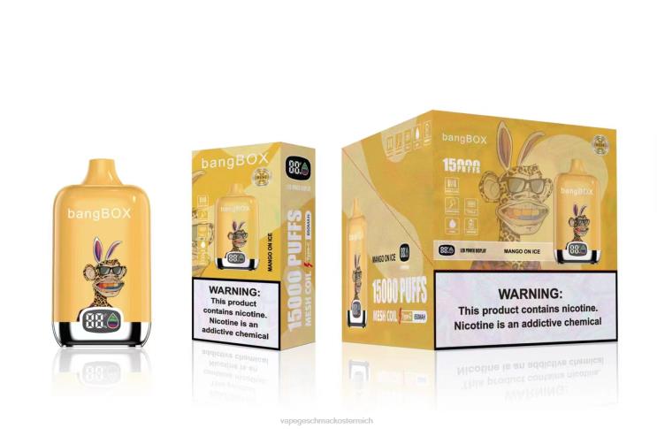 Einweg Vape Österreich - Bang Box 15000 Züge 8DTH848 Mango auf Eis