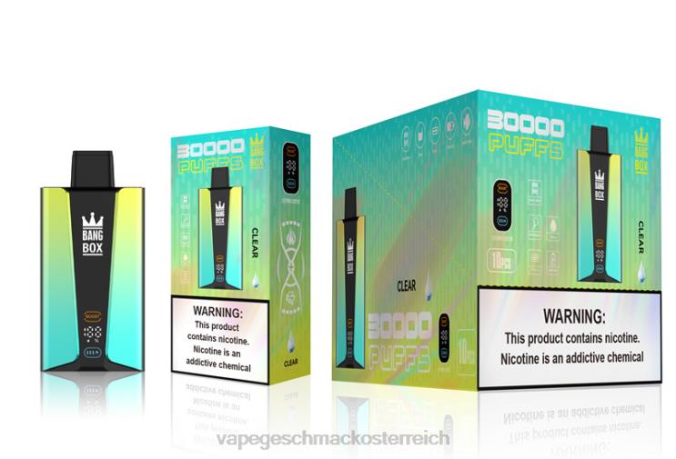 Einweg Vape Österreich - Bang Box 30.000 Züge intelligenter Bildschirm 8DTH876 klar