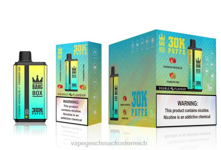 Einweg Vape Österreich - Bang Box 30.000 Züge, zwei Geschmacksrichtungen 8DTH864 Erdbeer-Wassermelone und Erdbeer-Kiwi