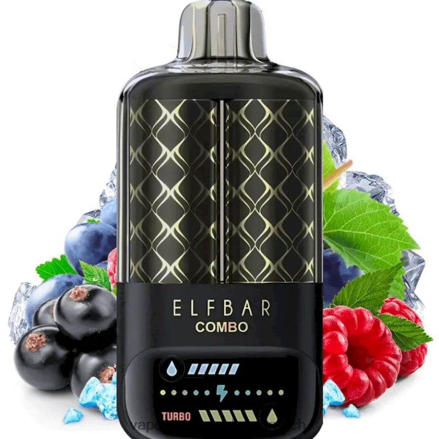 Einweg Vape Österreich - Elf Bar Combo 25000 schwarze Johannisbeere, Himbeere und Traube F6FB4J8