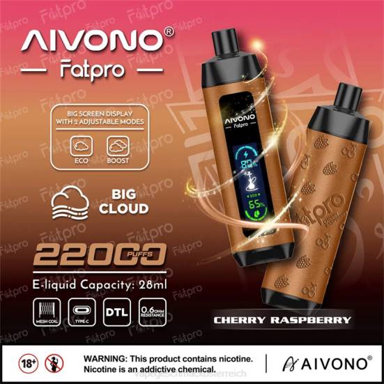 Einweg Vape Österreich - Kirsch-Himbeere Aivono Fatpro 22000 400B4