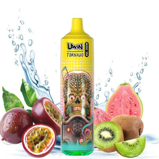 Einweg Vape Österreich - Kiwi, Passionsfrucht, Guave UWIN CRYSTAL 35.000 Einweg-Vaporizer 400B388