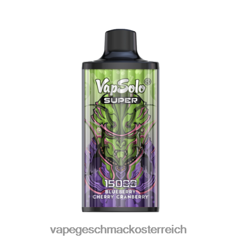 Einweg Vape Österreich - Vapsolo SUPER Einweg-Vapor Heidelbeere, Kirsche, Cranberry P268ZR128