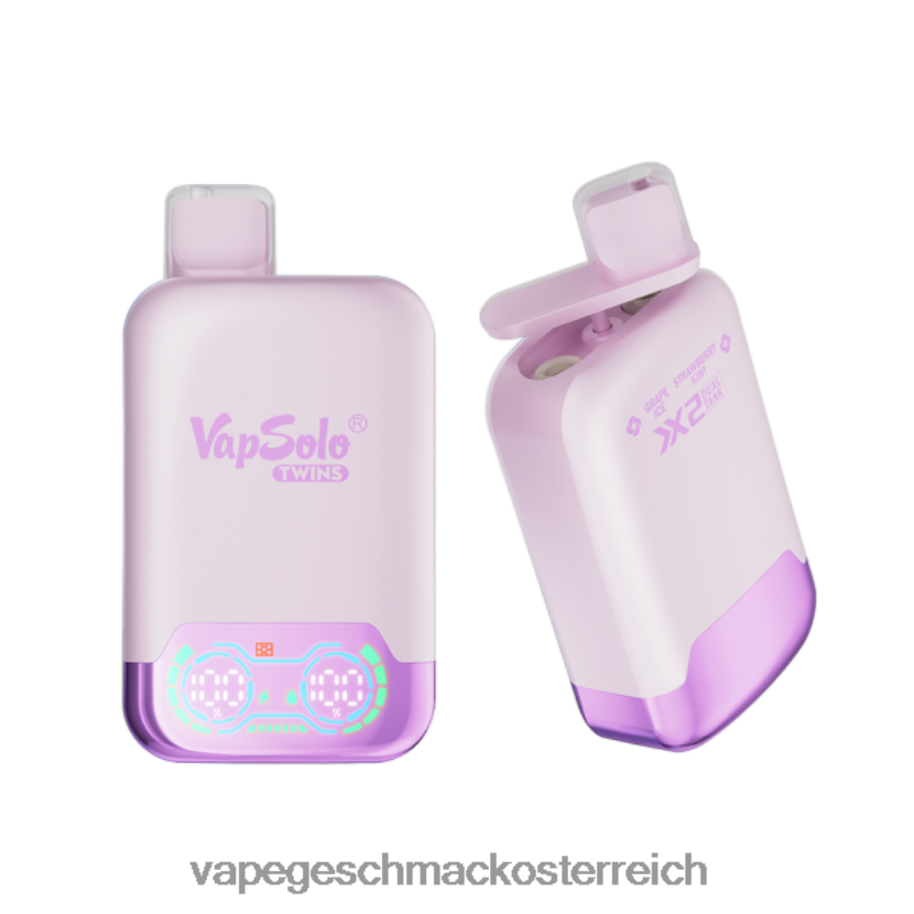 Einweg Vape Österreich - Vapsolo TWINS Einweg-Vapor Traubeneis und Erdbeerkiwi P268ZR140