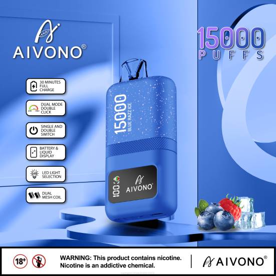 Einweg Vape Österreich - blaues Razz-Eis Aivono AIM magic 15000 400B64