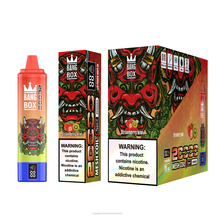 Vape Automat - Bang Box 20.000 Züge intelligenter Bildschirm 8DTH851 Erdbeer-Kiwi