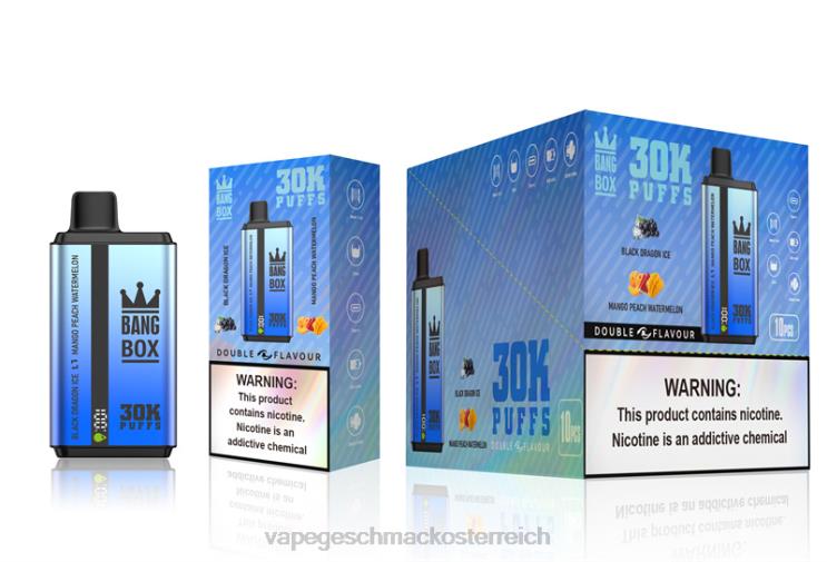 Vape Automat - Bang Box 30.000 Züge, zwei Geschmacksrichtungen 8DTH871 Black Dragon Ice und Mango-Pfirsich-Wassermelone