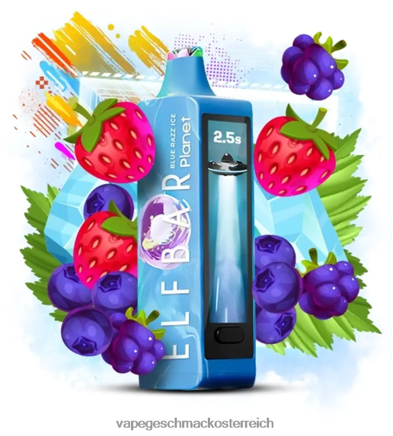 Vape Automat - Elf Bar Planet 25000 blaues Razz-Eis F6FB4J15