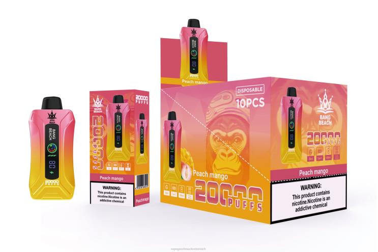 Vape Geschmack - Bang Beach 20000 Züge Smart Screen Vape 8DTH82 Pfirsich-Mango