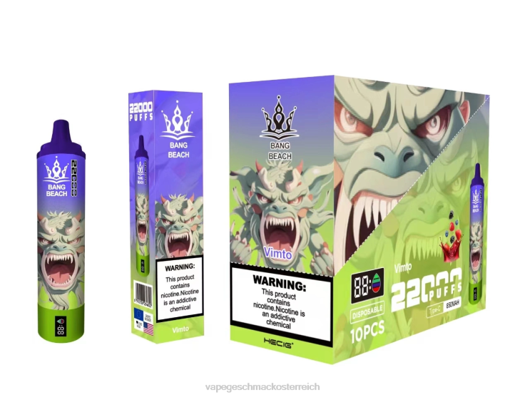 Vape Geschmack - Bang Beach 22000 Züge intelligenter Bildschirm 8DTH818 vimto