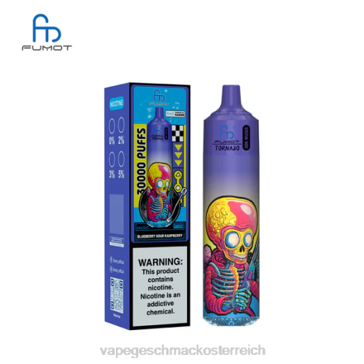 Vape Geschmack - Fumot Tornado 30.000 Musik Heidelbeere, saure Himbeere 08086