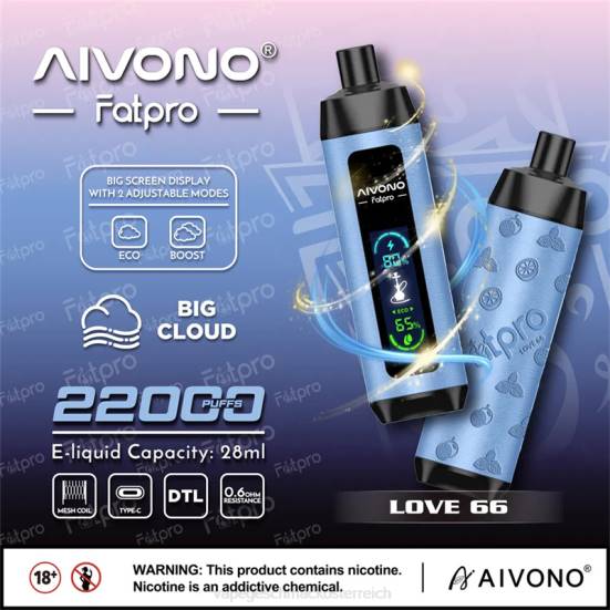 Vape Geschmack - Liebe 66 Aivono Fatpro 22000 400B6