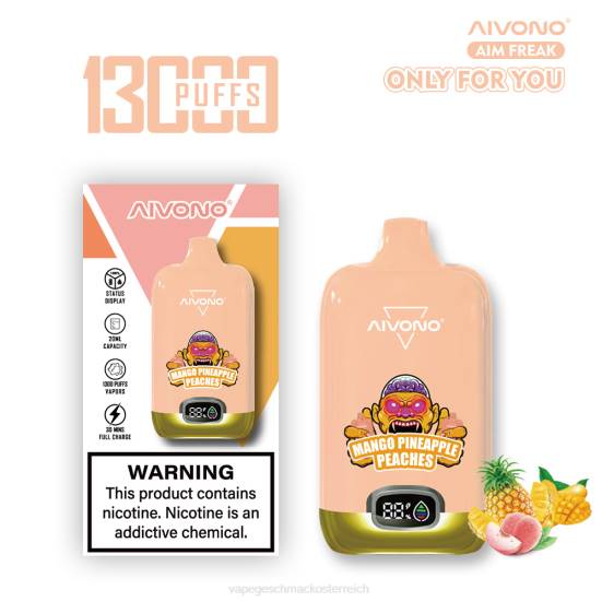 Vape Geschmack - Mango-Ananas-Pfirsiche Aivono AIM FREAK 13000 400B250
