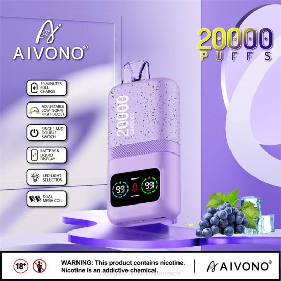Vape Geschmack - Traubeneis Aivono AIM magic 20000 400B86