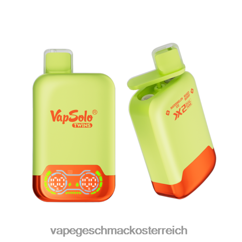 Vape Geschmack - Vapsolo TWINS Einweg-Vapor Wassermeloneneis und gemischte Beeren P268ZR146