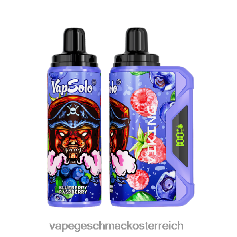 Vape Geschmack - Vapsolo VIKING Einweg-Vapor Blaubeer-Himbeere P268ZR150