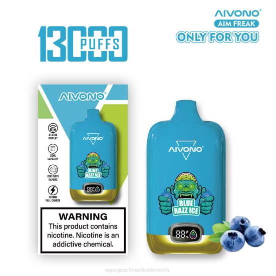 Vape Geschmack - blaues Razz-Eis Aivono AIM FREAK 13000 400B242
