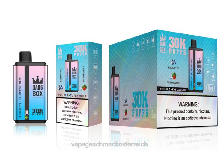 Vape Shop Wien - Bang Box 30.000 Züge, zwei Geschmacksrichtungen 8DTH869 Blaubeereis und Wassermeloneneis