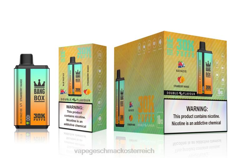Vape Shop Wien - Bang Box 30.000 Züge, zwei Geschmacksrichtungen 8DTH873 Blue Razz Ice und Erdbeermango