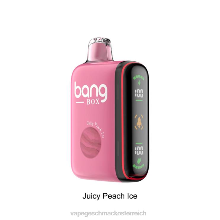 Vape Shop Wien - Bang Box 9000–18000 Züge, intelligente Leistungsanzeige 8DTH829 saftiges Pfirsicheis