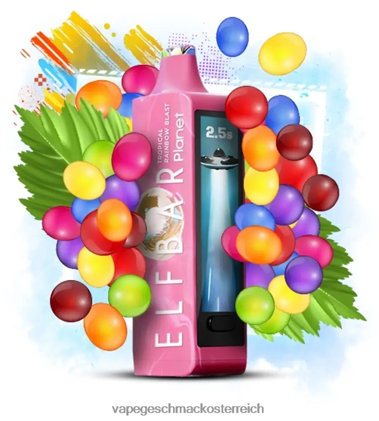Vape Shop Wien - Elf Bar Planet 25000 tropische Regenbogenexplosion F6FB4J29